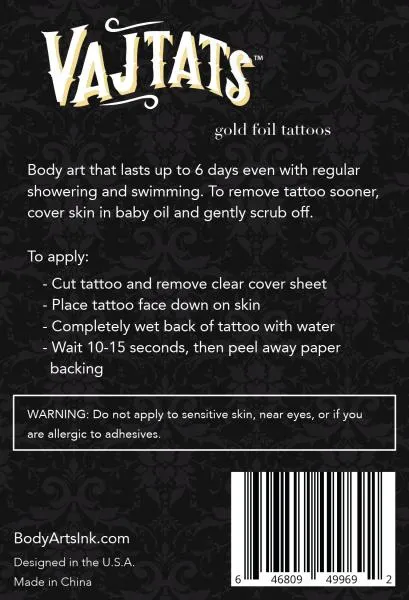 Seductucom Vibrators Gold Foil Tattoo Lick Me Seductucom Vibrators Gold Foil Tattoo Lick Me
