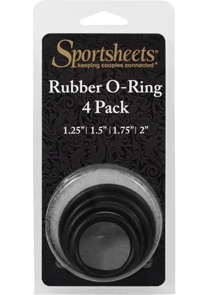 Sportsheets Dildos Sportsheets Rubber Rings 4 Pack Black Sportsheets Dildos Sportsheets Rubber Rings 4 Pack Black