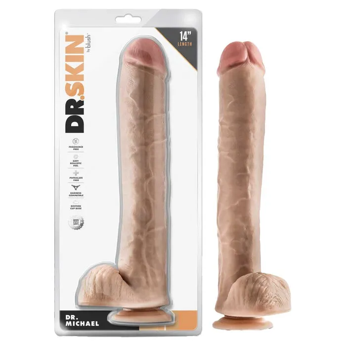 iloveexcitement Dr Skin Dr Michael 14 Dildo with Balls and Suction Cup Female Sex Toys