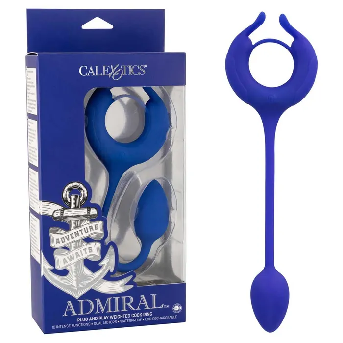 Male Sex Toys CalExotics Admiral Plug and Play Weighted Cock Ring CalExotics
