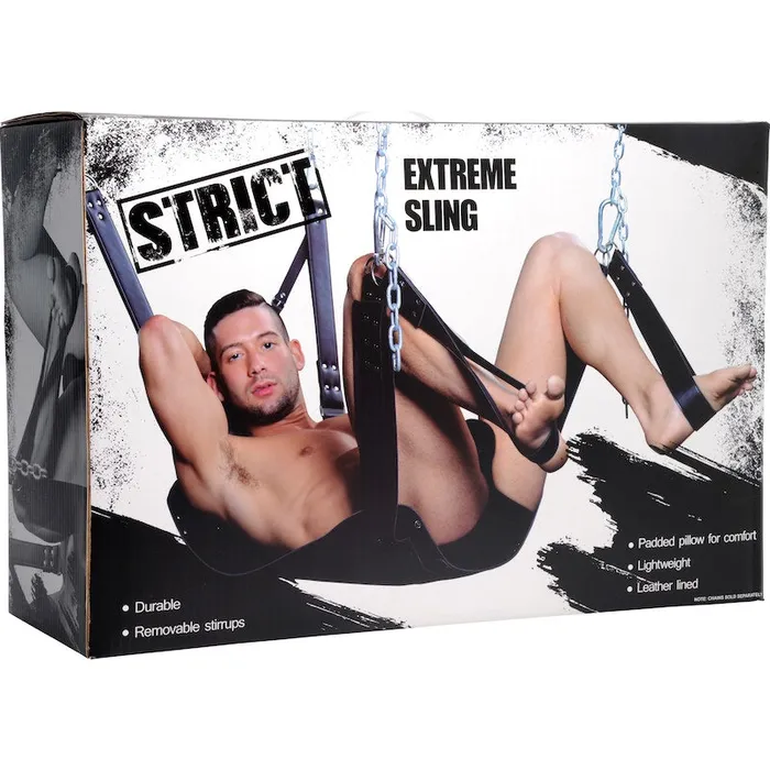 Strict Extreme Bondage Sling Leather Black Strict Restraints