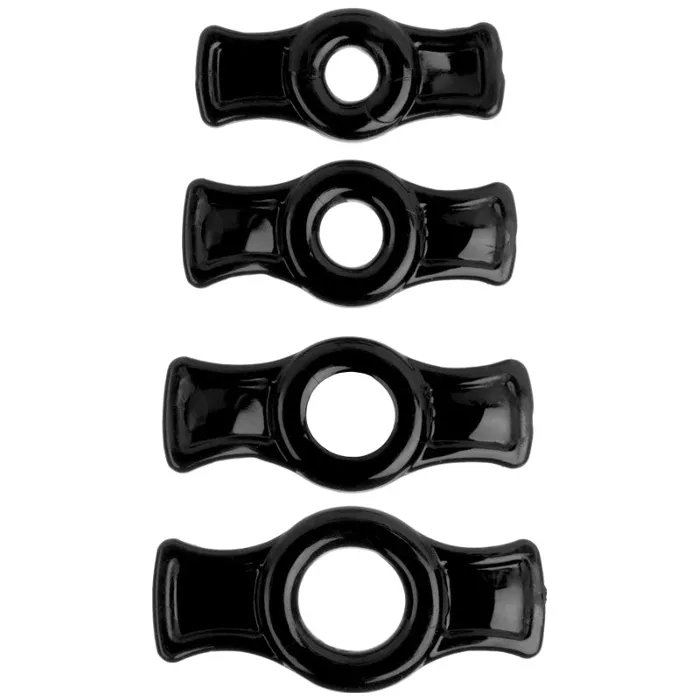 TitanMen TitanMen Cock Ring 4piece Set Black Couples