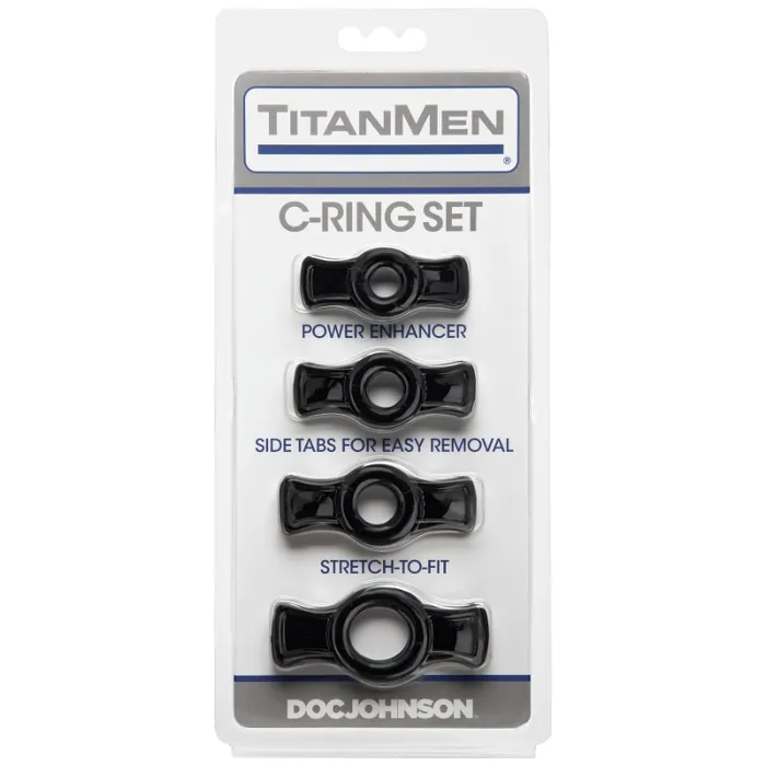 TitanMen TitanMen Cock Ring 4piece Set Black Couples
