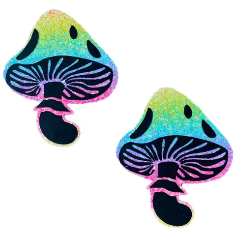 Vibrators Neva Nude Nipztix Blacklight Mushroom Pasties