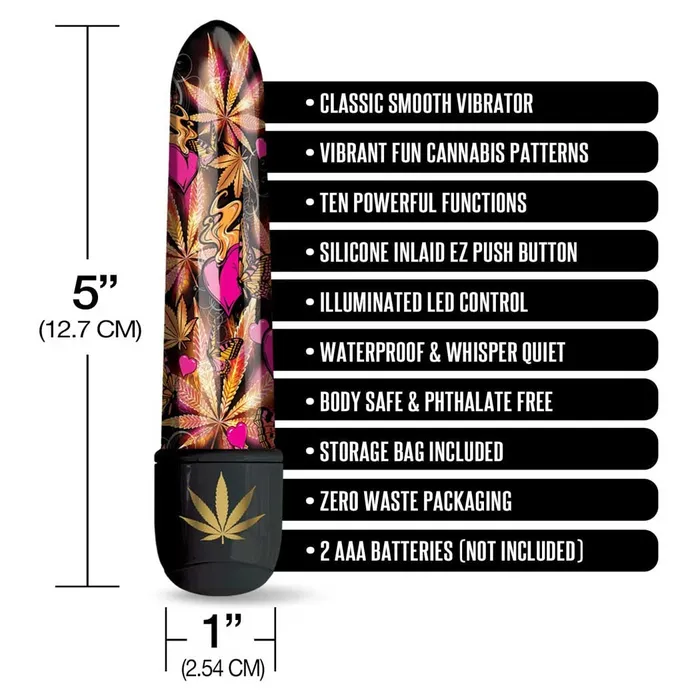 Vibrators Prints Charming Buzzed 5 Pink Kush Mini Vibrator iloveexcitement