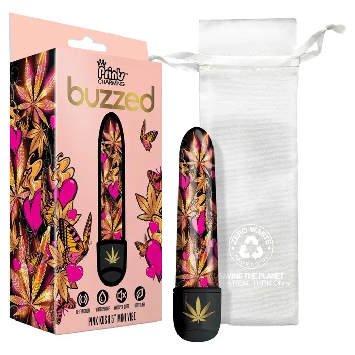 Vibrators Prints Charming Buzzed 5 Pink Kush Mini Vibrator iloveexcitement