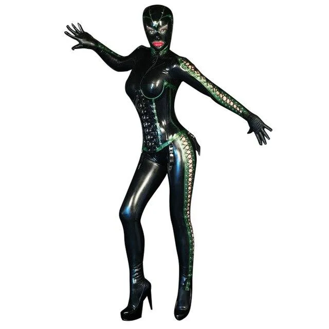 Vibrators Own Pleasures Latex Catwoman Costume S to XXL